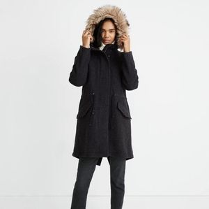 Madewell Vancouver Wool Parka Large Grey
